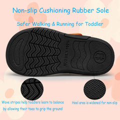 TUOTOM Toddler Tennis Shoes Boys Girls Lightweight Breathable Barefoot Shoes Wide Kids Slip On Sneakers