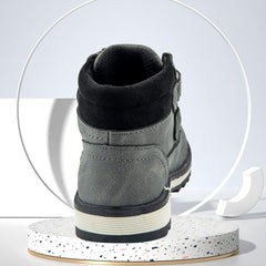 TZJS Kids' Hiking Work Boots for Boys Girls, Waterproof Outdoor Ankle Boots with Hook and Loop