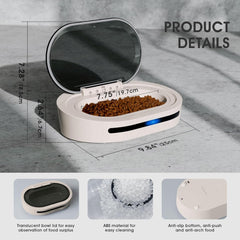 Automatic Cat Feeder, Dustproof Cat Food Bowl with Infrared Sensor Cover, Dual Power Supply Auto Pet Feeder for Indoor & Camping, Automatic Pet Feeder Easy to Use