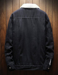 Omoone Men's Lapel Sherpa Fleece Lined Thicken Denim Jean Trucker Jacket Coats