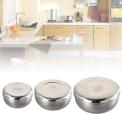 Stainless Steel Rice Bowl Convenient Serving Bowl with Cover Practical Metal Food Container with Lid Cooking Supplies, 8.5*4CM