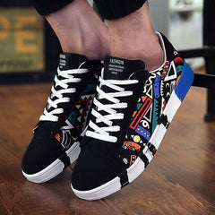 Hbeylia Fashion Sneakers For Women Men Couples Casual Hip Hop Hipster Graffiti Lace Up Low Top Canvas Shoes Comfortable Play Sneakers Walking Driving Sport Running Skateboard Shoes For Boys Girls
