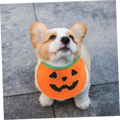 Dog Bandana for Cats and Dogs Washable Scarf for Birthdays and Halloween Pumpkin Pattern Comfortable Pet Accessory for up to Pets