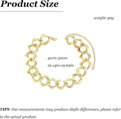 Punk Style Chunky Gold Chain Necklace Statement Dainty Choker Jewelry for Women