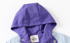 Meufam Toddler Boys Color Block Windbreaker Casual Outerwear Kids Lightweight Zip Hooded Jacket Baby Cute Dust Coat Jacket