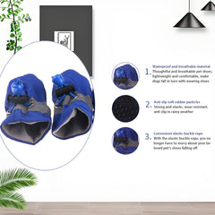 Soft Small Dog Shoes, 4pcs Winter Boots for Small Dogs, Waterproof Dog Boots Paw Protector, Puppy for Dogs, with with Anti-Slip Sole Kitten Booties for Walking (Rose, Size 5).