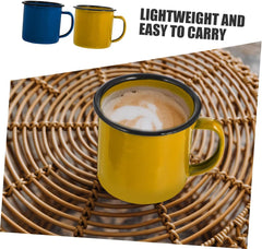 Vintage Style Enamel Mugs Set of 2 Insulated Tea Cup Water Cup for Kitchen