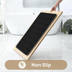 Black Bath Mat Set - 3 Piece Nonslip U Shaped Bathroom Rugs, Thick, Machine Washable