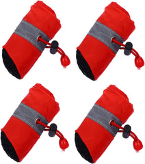 HANABASS 4Pcs Nonslip Pet Shoes for Christmas Durable Dog Boots Paw Protector for Winter Comfortable Foot Covers for Dogs for Abrasive Surfaces