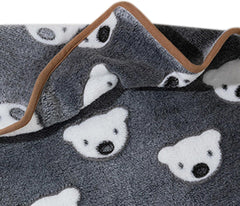 JUOPZKENN Thermal Bed Pads Milk Velvet Pet Warmer Pad Soft Comfortable Cat Warming Mat for Autumn Winter (S-Grey Background White Bear Head)