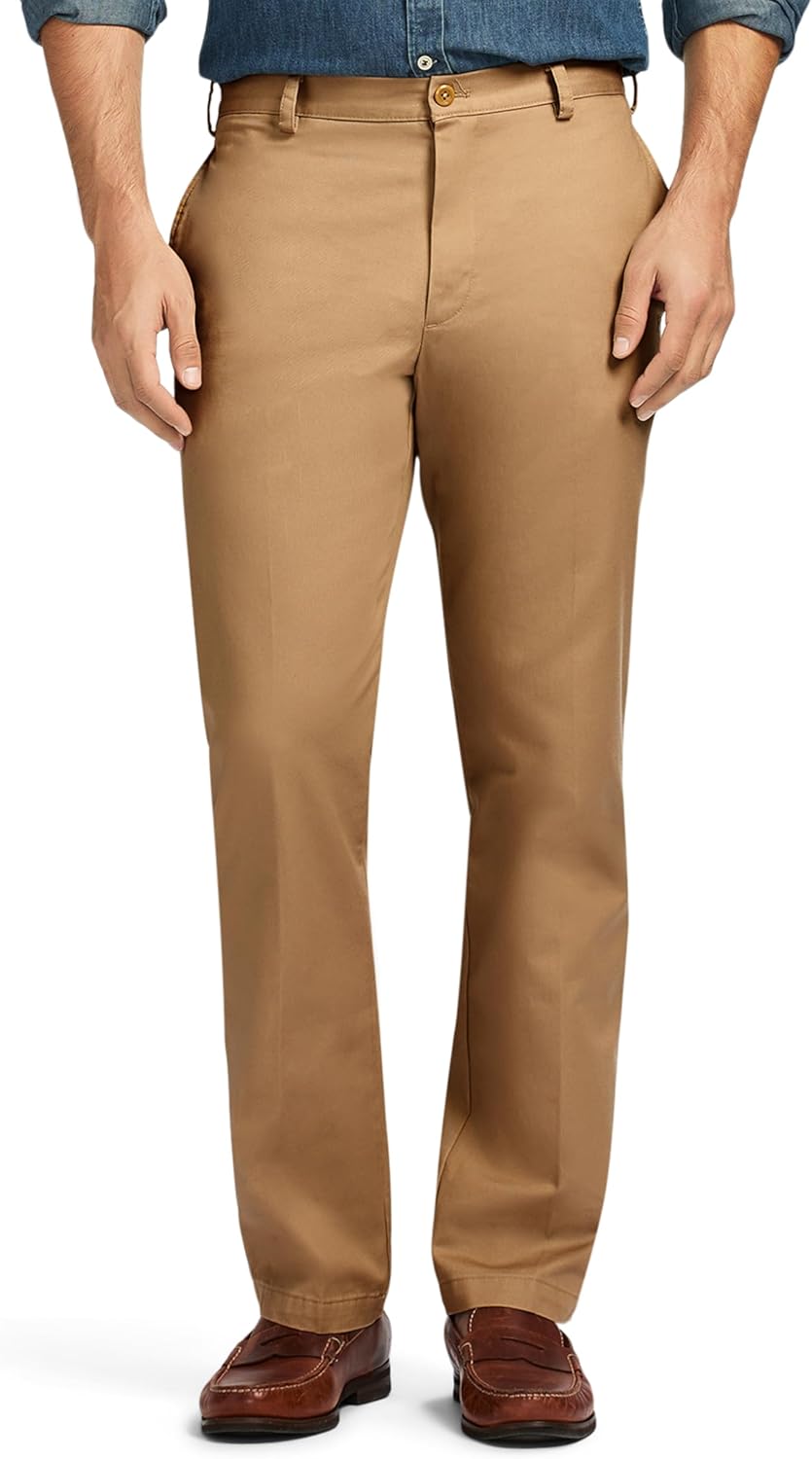 IZOD Men's American Chino Flat Front Slim Fit Pant