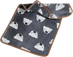 JUOPZKENN Thermal Bed Pads Milk Velvet Pet Warmer Pad Soft Comfortable Cat Warming Mat for Autumn Winter (S-Grey Background White Bear Head)