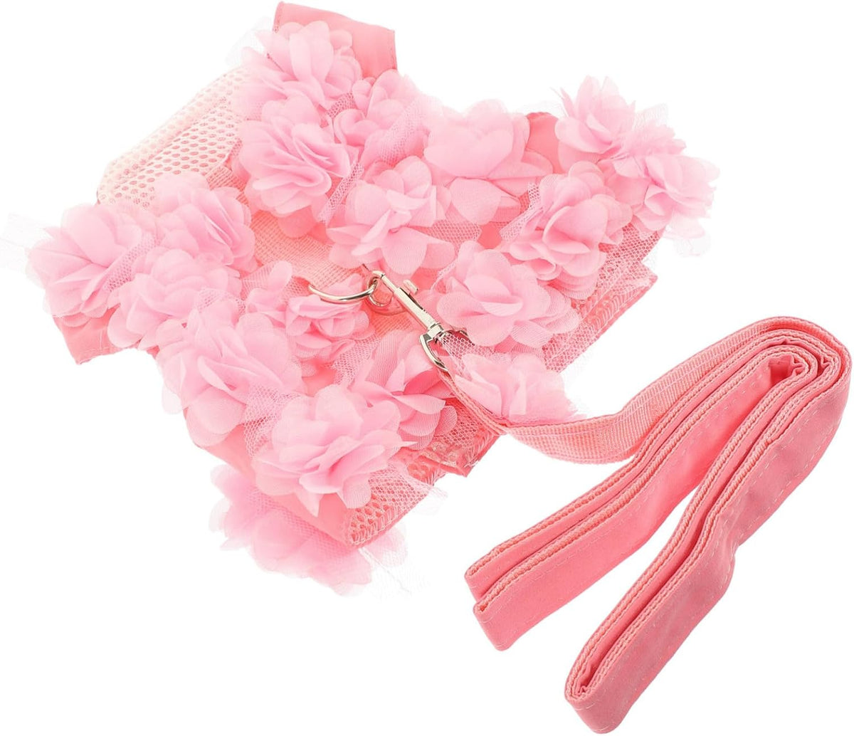 VICASKY Adjustable Breathable Flower Dog Harness with Back Chest Strap Lightweight Pet Traction Rope for Small to Medium Dogs Soft Sling Design Keeps Pets Cool and Comfortable Random Color