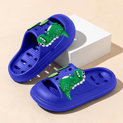 techcity Boys Girls Slide Sandals Soft Cushioned Thick Sole Non-slip Summer Slippers Quick Drying Bathroom Shower Pool Beach Sandals for Toddler Little Kids