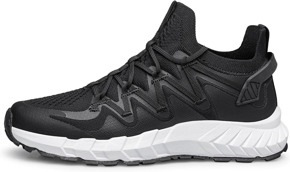 Mens Slip On Walking Running Sneakers Athletic Basketball Tennis Shoes Lightweight Workout Breathable Fashion Sneakers Black Size 9