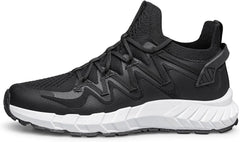 Mens Slip On Walking Running Sneakers Athletic Basketball Tennis Shoes Lightweight Workout Breathable Fashion Sneakers Black Size 9