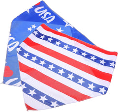 2pcs Independence Day Dog Bandana Scarf for Cats Dogs Lightweight Pet Scarf USA Stars for Holiday Celebrations