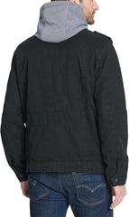 Levi's Men's Washed Cotton Hooded Military Jacket