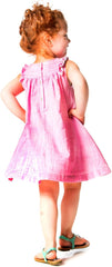Deux par Deux Little Girls' Chambray Dress High Style at Low Tide, Sizes 18M-6