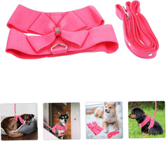 Dog Harness Chest Belt Pink Dog Leash Hauling Cable Traction Rope Comfortable Fit