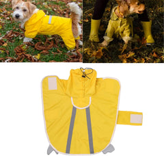 Dog Raincoat, Pet Rain Jacket, Adjustable Lightweight Hoodie Dog Raincoat with Reflective for Small Medium and Large Dogs Yellow (16)
