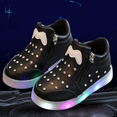 Big Children's Korean Style Sneakers LED Version Sports Lighting up Children's Shoes Preschool Outfits for Girls
