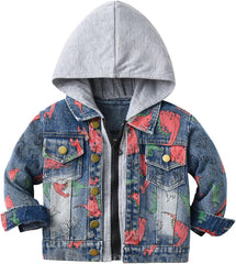 Baby Boys Girls Denim Jacket Kids Toddler Button Down Jeans Jacket Top Coat Outerwear