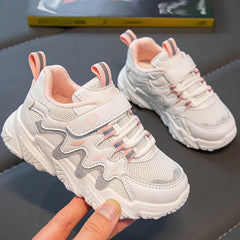 Boys Girls Lightweight Sneakers Kids Mesh Breathable Tennis Sports Shoes Non Slip Lace-up for Running/Walking