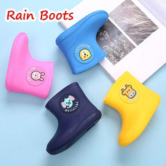 POLG Baby Rain Shoes for 2-7 Years Old, Kids Toddler Boys Girls Cartoon Animal Rubber Waterproof Rain Boots Galoshes