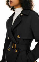 Orolay Women's 3/4 Length Double Breasted Trench Coat Lapel Jacket with Belt