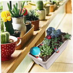 1set Windowsill Herb Planter Box Drainage Medium Plastic Vegetable Growing Pot for Indoor and Outdoor Use Suitable for Flowers Succulents and Cacti