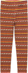 Girl's Sikou Striped Leggings (Big Kid) Dark Orange 14Y