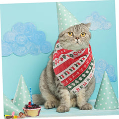 NOLITOY Christmas Dog Bandana Adorable Pet Scarf for Holiday Celebrations Soft Triangular and Cats Festive Christmas Stripes