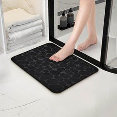 Memory Foam Bath Mat Massage Stone Embossed Bathroom Rugs Super Water Absorbent Machine Washable Bath Rugs Non-Slip Bath Mat Entrance Bedroom Floor Carpet Doormats Living Room