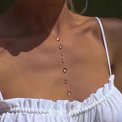 Handmade Dew Drop Choker Necklace for Women Simple Lariat Jewelry Accessory