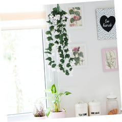 Luxshiny Artificial Violet Flowers Hanging Vine Petal Faux Fake Plants for Wedding Home Decor White Green Romantic Table Centerpiece and Craft Projects