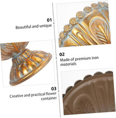 Vintage Metal Flower Bucket Planter for Home Decor Retro Iron Plant Pot Drainage for Indoor and Outdoor Flower Arrangements