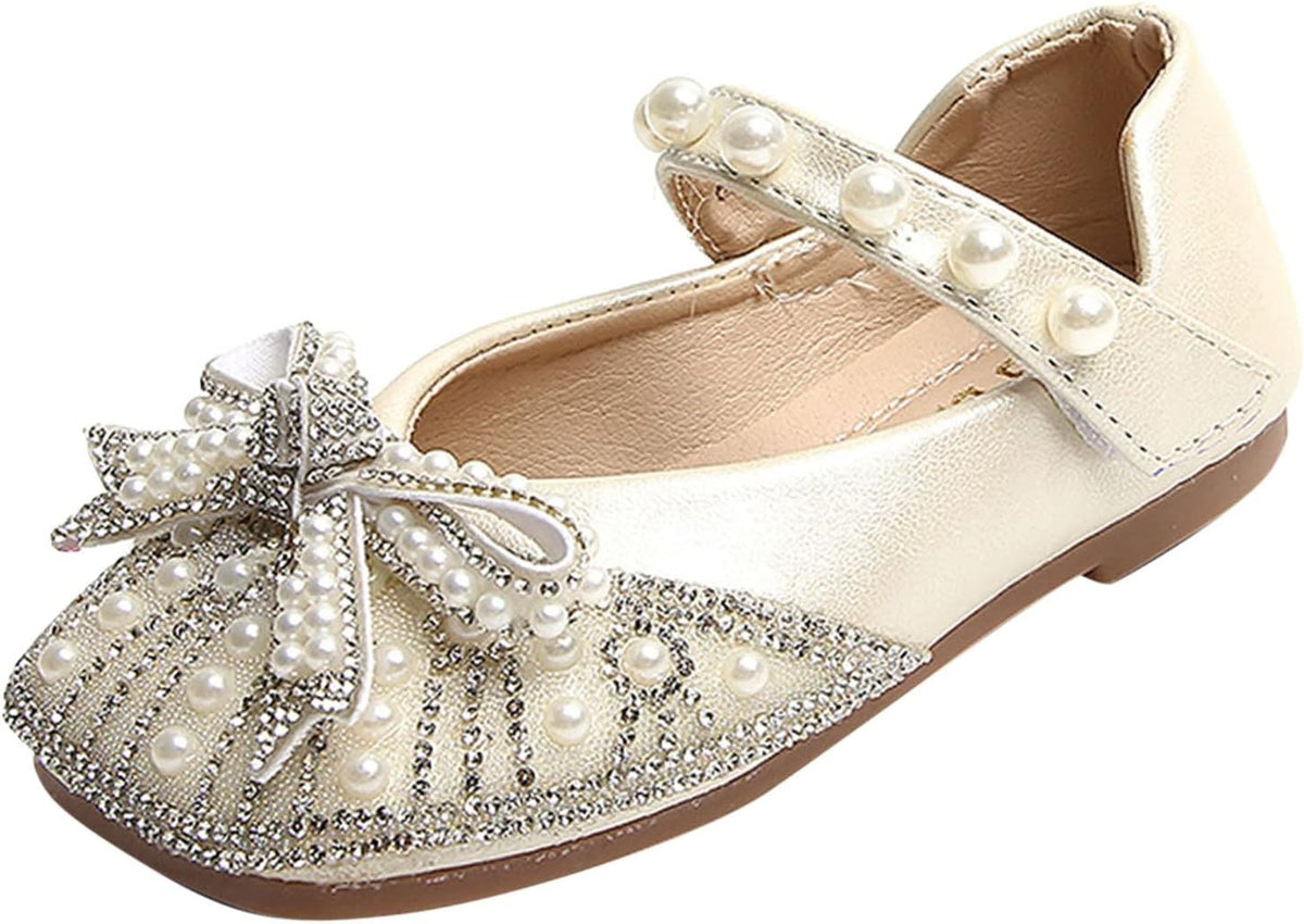 Fashion Autumn Girls Casual Shoes Shiny Pearl Rhinestone Bow Dress Shoes Dance Shoes Toddler Girls Winter Boots