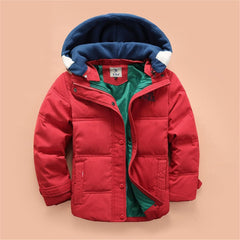 Boys Girls Winter Windproof Puffer Coat Jacket Hoodie Zip Up Kids Warm Toddler Outerwear Clothes