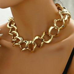 Punk Style Chunky Gold Chain Necklace Statement Dainty Choker Jewelry for Women