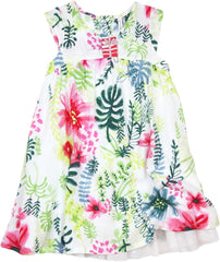 Deux par Deux Little Girls' Dress and Leggings Flamingo Edit, Sizes 18M-6