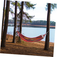 150kg Portable Rollover Canvas Hammock for Camping Hiking Travel Garden Beach