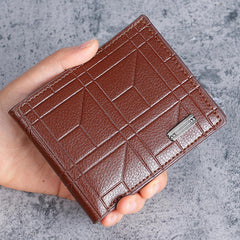 Men's PU Leather Wallet - Slim Bifold Multi-Card Slot Wallet with Cash Holder, Stylish and Compact for Everyday Use(Brown)