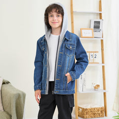 Boys' Denim Jacket Outerwear, 12M-14 Years
