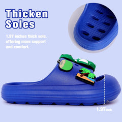 techcity Boys Girls Slide Sandals Soft Cushioned Thick Sole Non-slip Summer Slippers Quick Drying Bathroom Shower Pool Beach Sandals for Toddler Little Kids