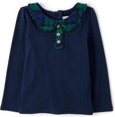 Gymboree Girls' and Toddler Long Sleeve Peter Pan Collar Top