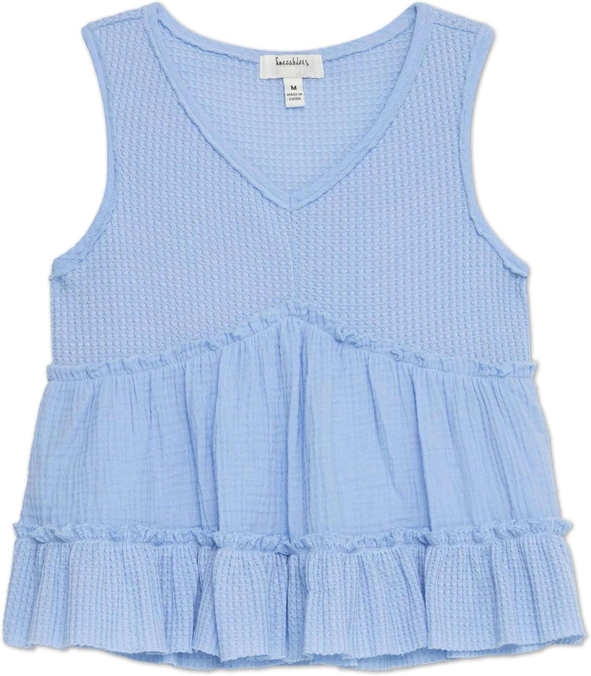 Speechless Girls' Sleeveless Waffle Knit V-Neck Top