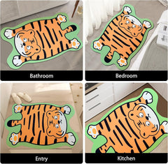 Bathroom Rugs Tiger Mat 32" × 20" Quick Dry Super Absorbent Bath Mat Non Slip Washable Bath Rug,Shower Rug for in Front of Bathtub Shower Room, Floor Doormat Floor Door Cushion