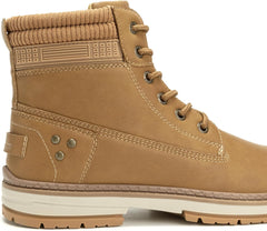 Athlefit Hiking Boots for Men Casual Combat Boots Lace up Low Heel Comfortable Ankle Booties Camel Size 11