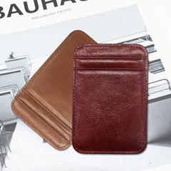 Bluelans Front Pocket Minimalist Faux Leather Slim Wallet Credit Card Holder for Men Women Work Travel Brown